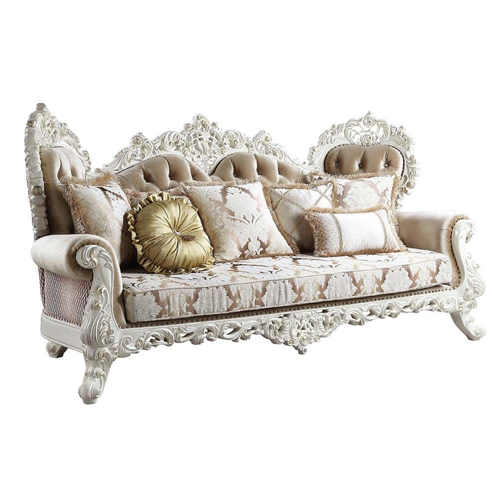 ACME Vanaheim Fabric & Antique White Finish Sofa Model LV00803 - MONAVILLA