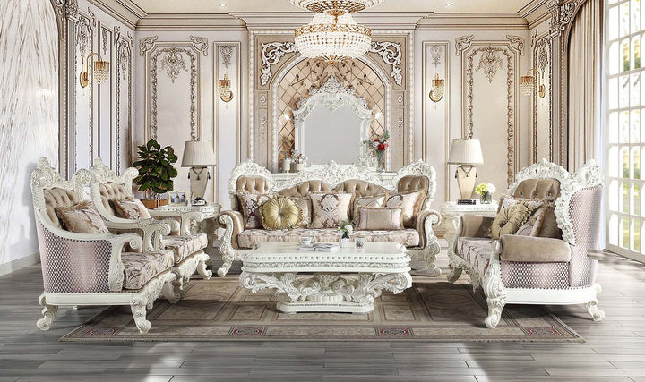 ACME Vanaheim Fabric & Antique White Finish Sofa Model LV00803 - MONAVILLA
