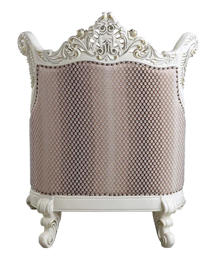 ACME Vanaheim Fabric & Antique White Finish Chair Model LV00805 - MONAVILLA