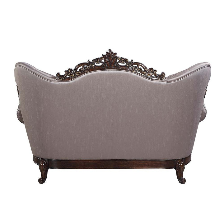 ACME Benbek Fabric & Antique Oak Finish Loveseat Model LV00810 - MONAVILLA
