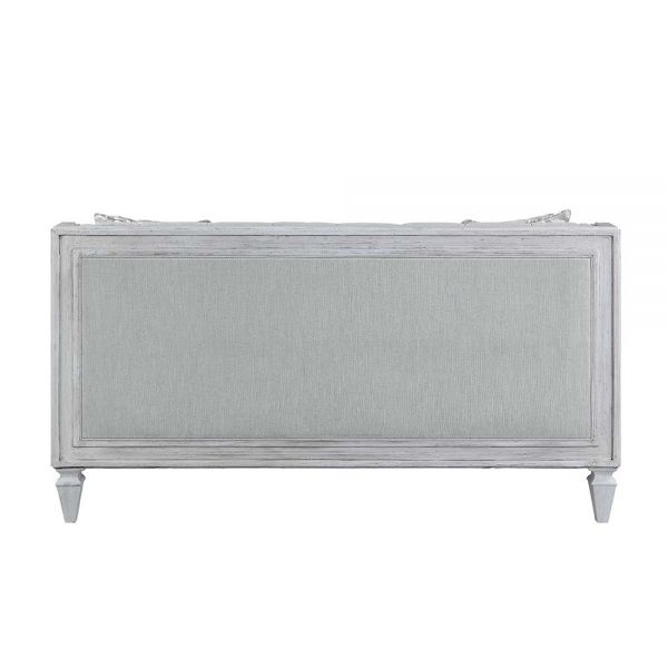 ACME Katia Light Gray Linen & Weathered White Finish Loveseat Model LV01050 - MONAVILLA