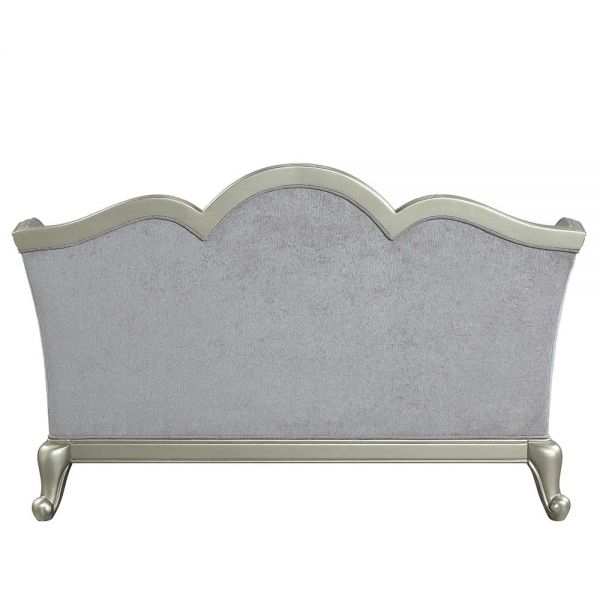 ACME Qunsia Light Gray Linen & Champagne Finish Loveseat Model LV01118 - MONAVILLA