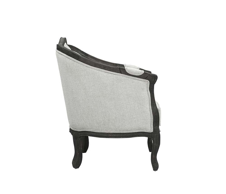 ACME Samael Gray Linen & Dark Brown Finish Loveseat Model LV01128 - MONAVILLA