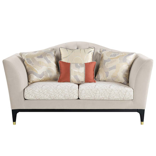 ACME Tayden Beige Velvet Loveseat Model LV01156 - MONAVILLA