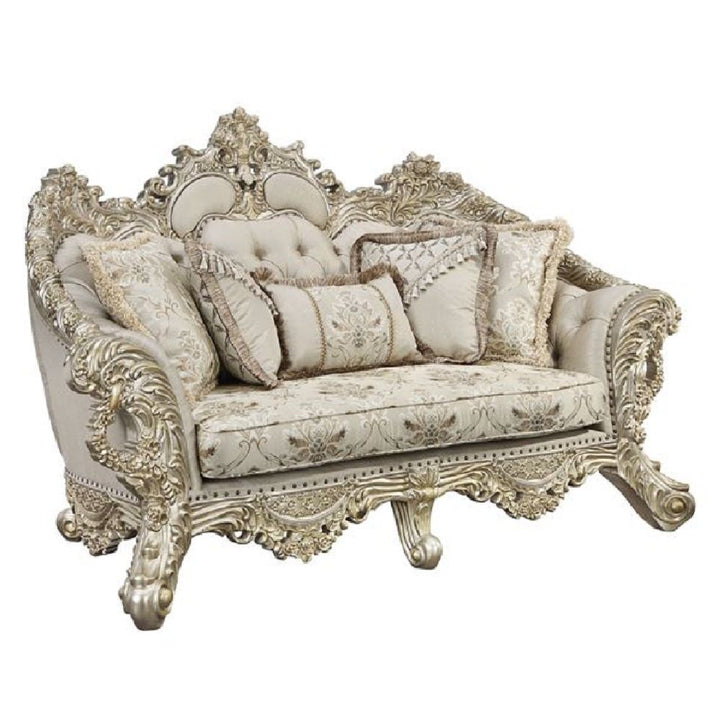 ACME Danae Fabric, Champagne & Gold Finish Loveseat Model LV01194 - MONAVILLA