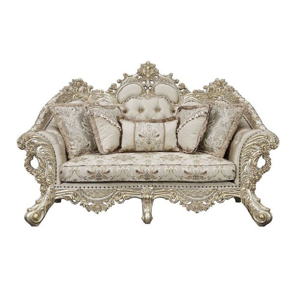 ACME Danae Fabric, Champagne & Gold Finish Loveseat Model LV01194 - MONAVILLA
