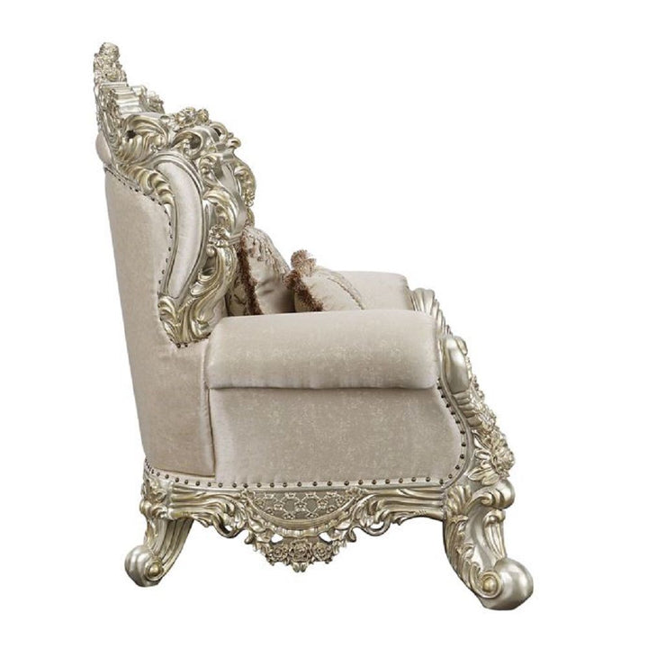 ACME Danae Fabric, Champagne & Gold Finish Loveseat Model LV01194 - MONAVILLA