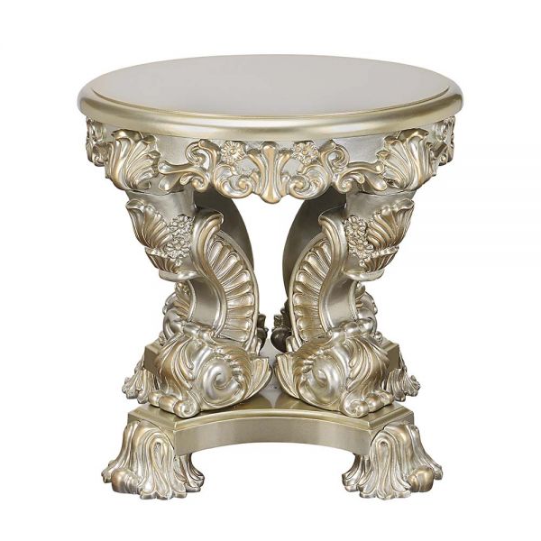 ACME Sorina Antique Gold Finish End Table Model LV01214 - MONAVILLA