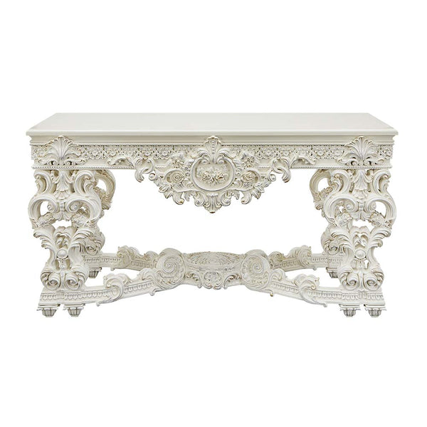 ACME Adara Antique White Finish End Table Model LV01219 - MONAVILLA