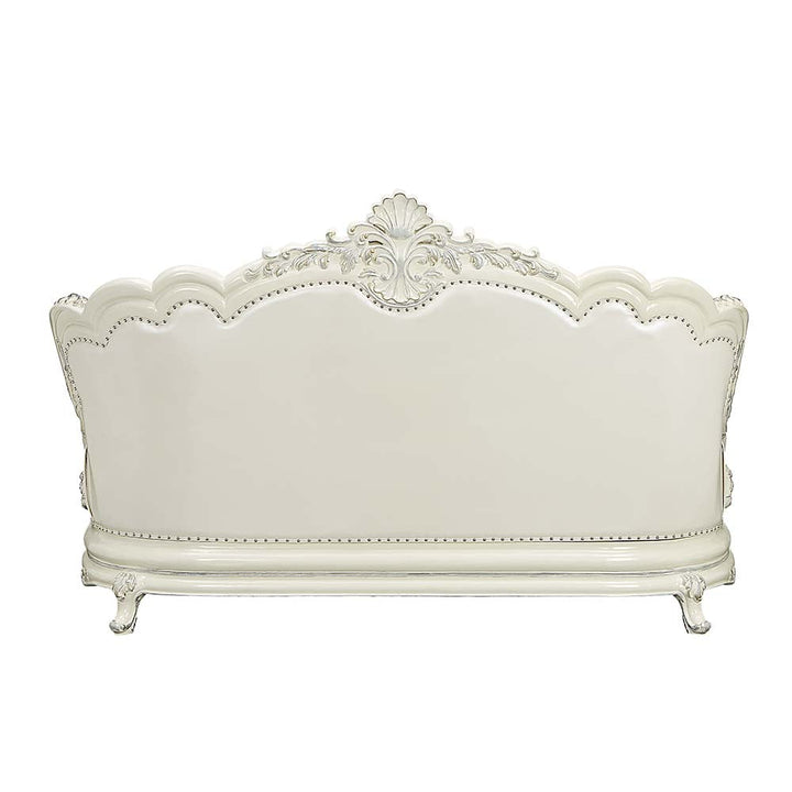 ACME Adara White PU & Antique White Finish Sofa Model LV01224 - MONAVILLA