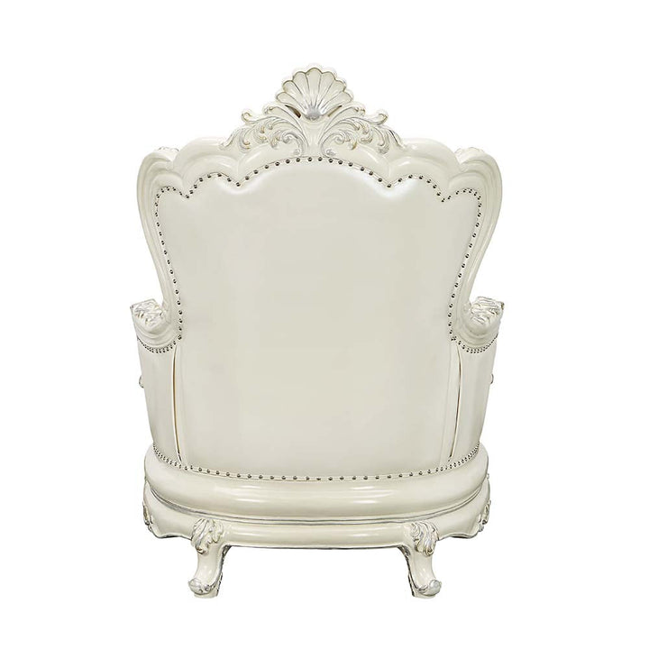 ACME Adara White PU & Antique White Finish Chair Model LV01226 - MONAVILLA