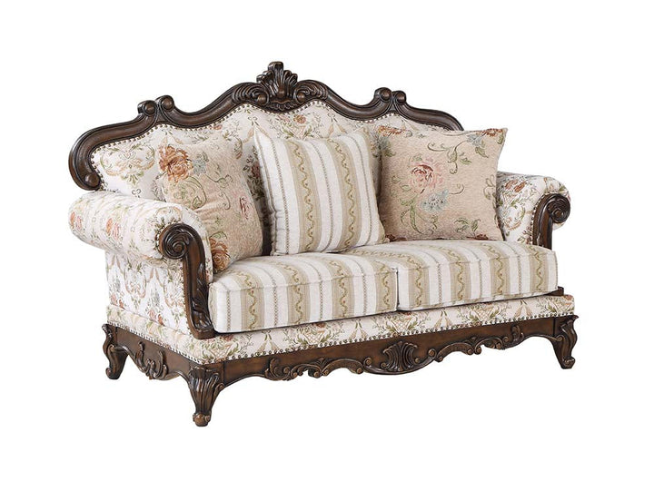 ACME Nayla Pattern Fabric & Walnut Finish Loveseat Model LV01274 - MONAVILLA