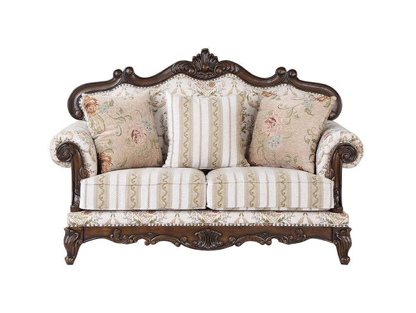 ACME Nayla Pattern Fabric & Walnut Finish Loveseat Model LV01274 - MONAVILLA