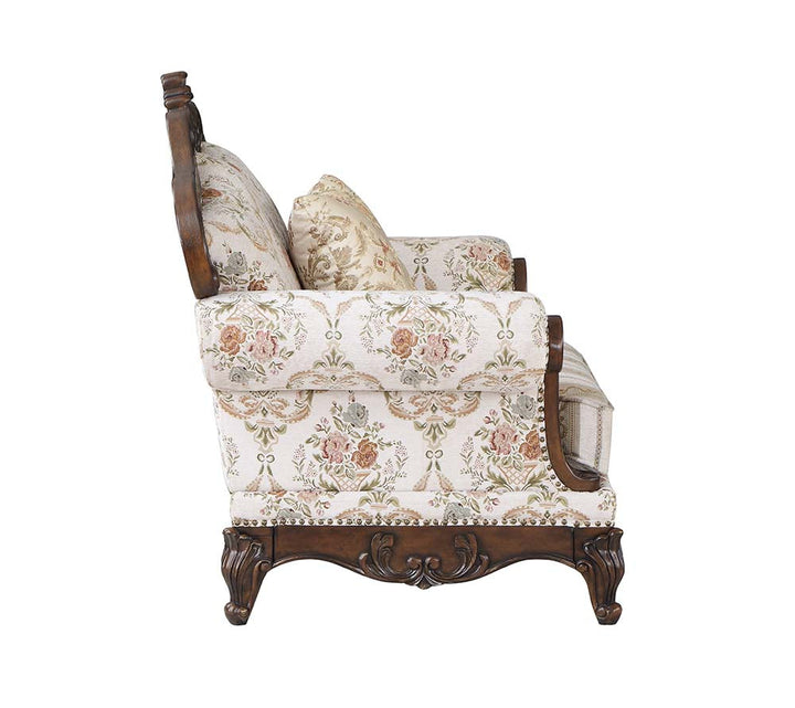 ACME Nayla Pattern Fabric & Walnut Finish Loveseat Model LV01274 - MONAVILLA
