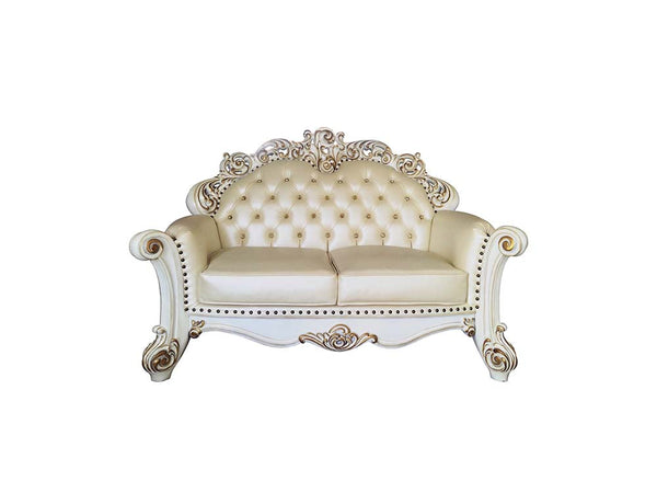 ACME Vendom Champagne PU & Antique Pearl Finsih Loveseat Model LV01325 - MONAVILLA