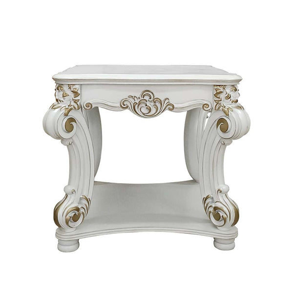 ACME Vendom Antique Pearl Finish End Table Model LV01328 - MONAVILLA