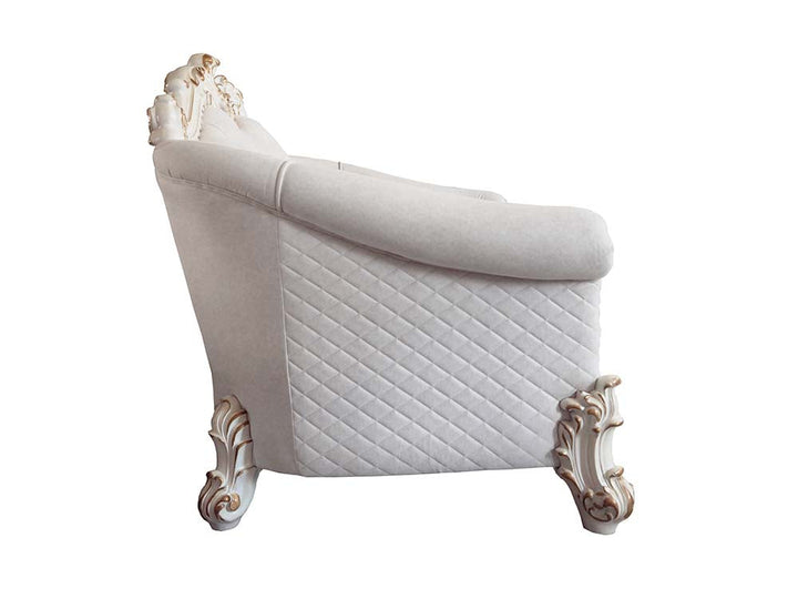 ACME Vendom II Two Tone Ivory Fabric & Antique Pearl Finish Loveseat Model LV01330 - MONAVILLA