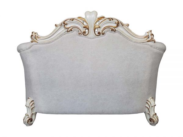 ACME Vendom II Two Tone Ivory Fabric & Antique Pearl Finish Loveseat Model LV01330 - MONAVILLA