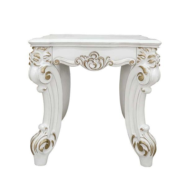 ACME Vendom II Antique Pearl Finish End Table Model LV01333 - MONAVILLA