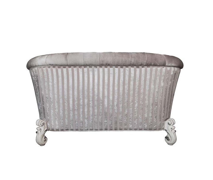 ACME Versailles Ivory Fabric & Bone White Finish Loveseat Model LV01395 - MONAVILLA