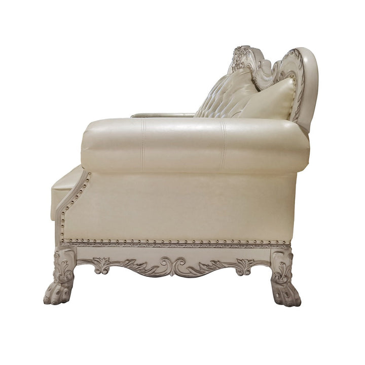 ACME Dresden PU & Antique White Finish Dresden Sofa Model LV01688 - MONAVILLA