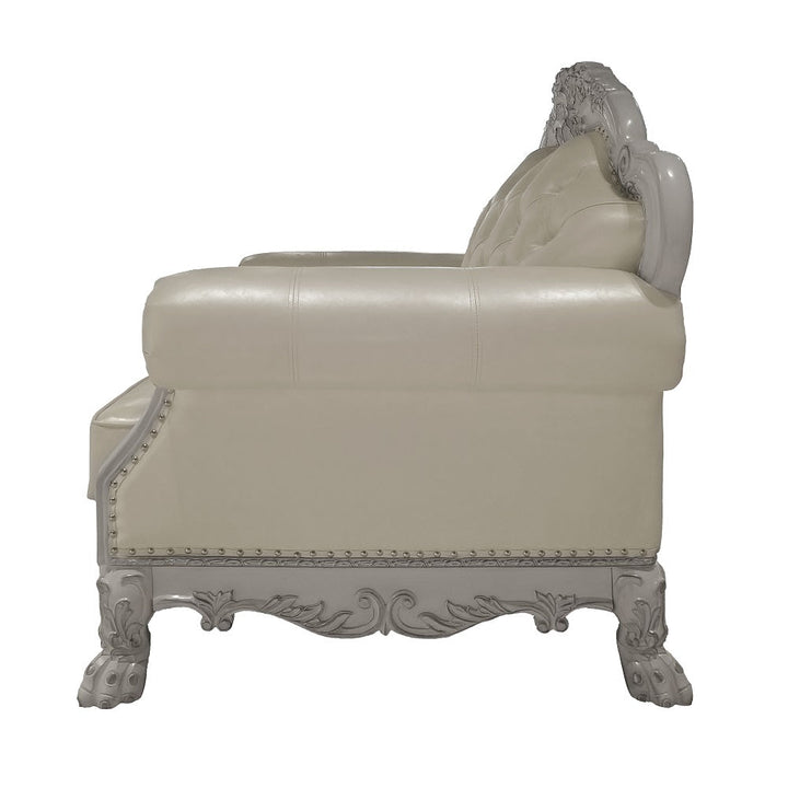 ACME Dresden PU & Antique White Finish Dresden Chair Model LV01690 - MONAVILLA