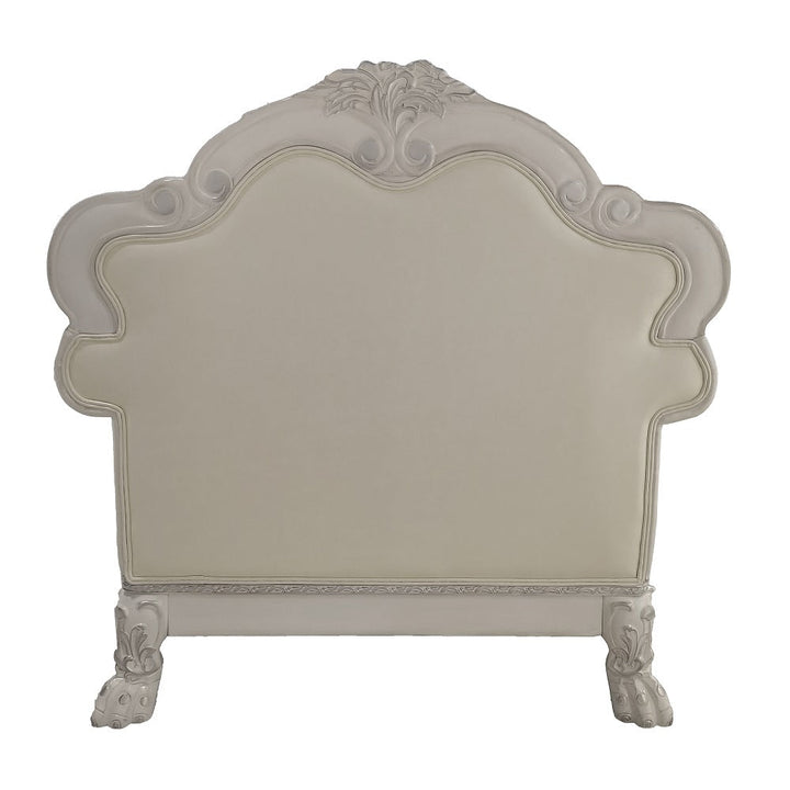ACME Dresden PU & Antique White Finish Dresden Chair Model LV01690 - MONAVILLA