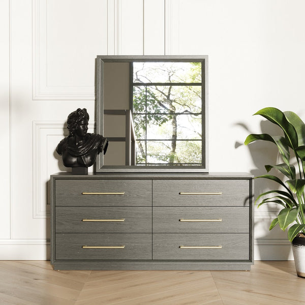 Modrest Manhattan Contemporary Grey and Gold Dresser - MONAVILLA