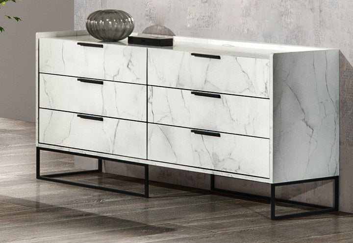 Nova Domus Marbella Italian Modern White Marble Dresser - MONAVILLA