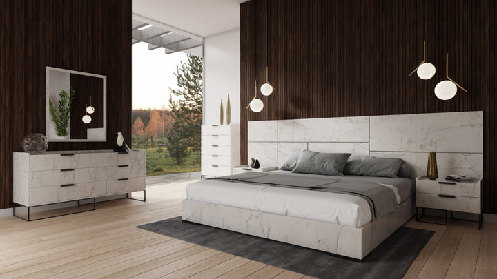 Nova Domus Marbella Italian Modern White Marble Mirror - MONAVILLA