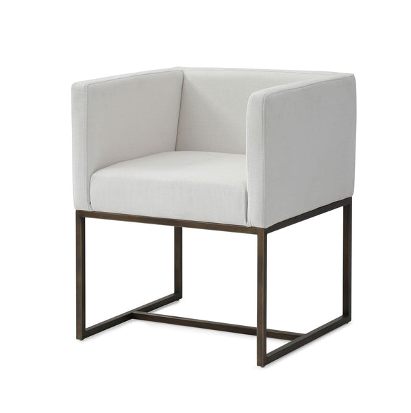 Modrest Marty Modern Off White & Copper Antique Brass Dining Chair - MONAVILLA