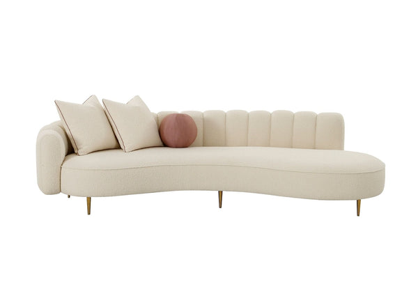 Modrest Maverick Modern Cream Fabric Chaise