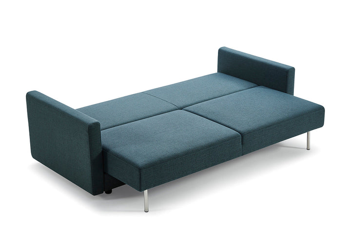 Divani Casa Fredonia Modern Blue Green Fabric Sofa Bed with Storage - MONAVILLA