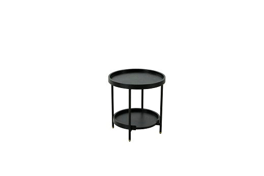 Modrest Mitchell Black Iron Round End Table - MONAVILLA