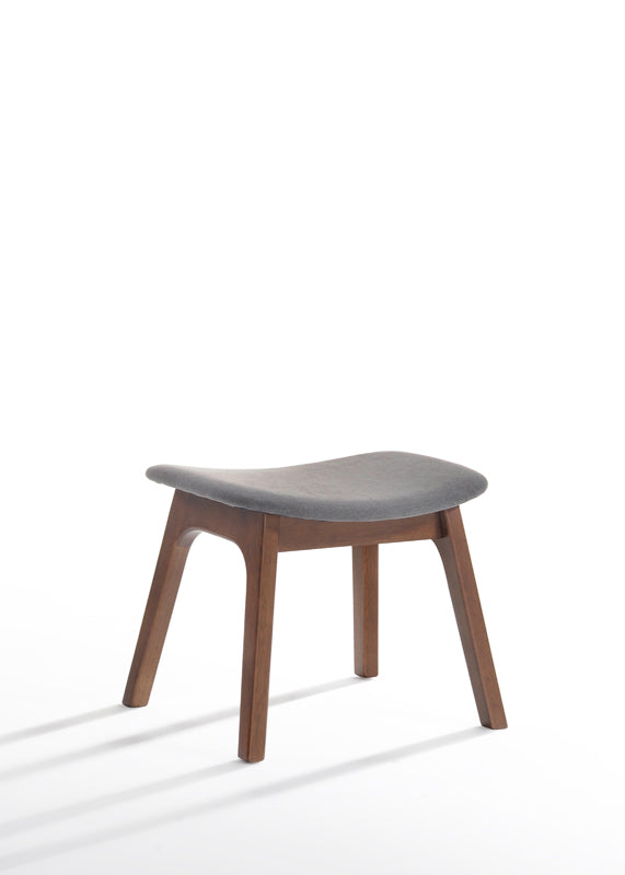 Modrest Whitney Modern Grey & Walnut Accent Chair & Ottoman - MONAVILLA