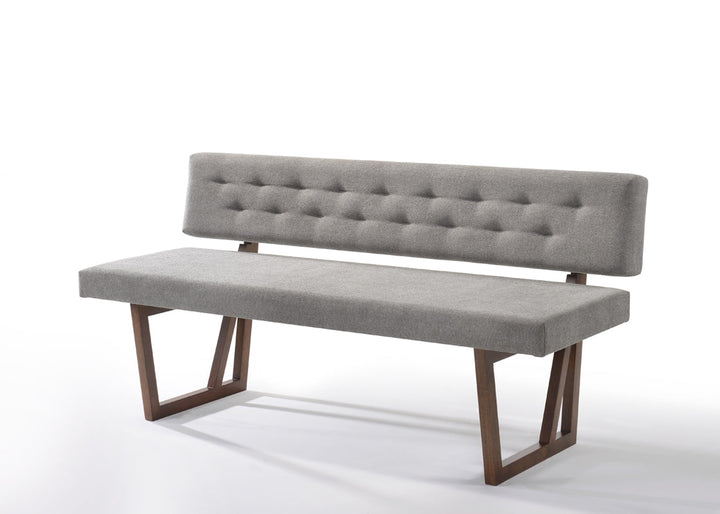 Modrest Jordan Modern Grey & Walnut Dining Bench - MONAVILLA