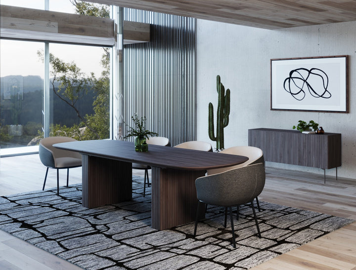 Modrest Calhoun Modern Smoked Oak Extendable Dining Table - MONAVILLA