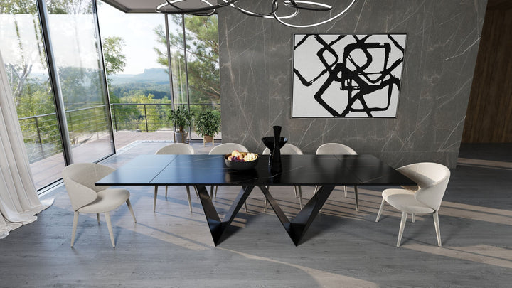 Modrest Fritz Modern Black Ceramic Dining Table - MONAVILLA