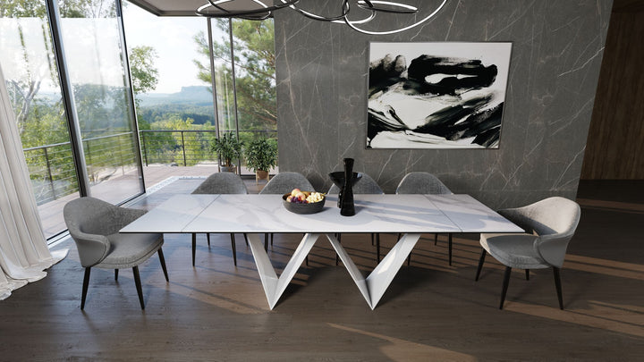 Modrest Fritz Modern White Ceramic Dining Table - MONAVILLA