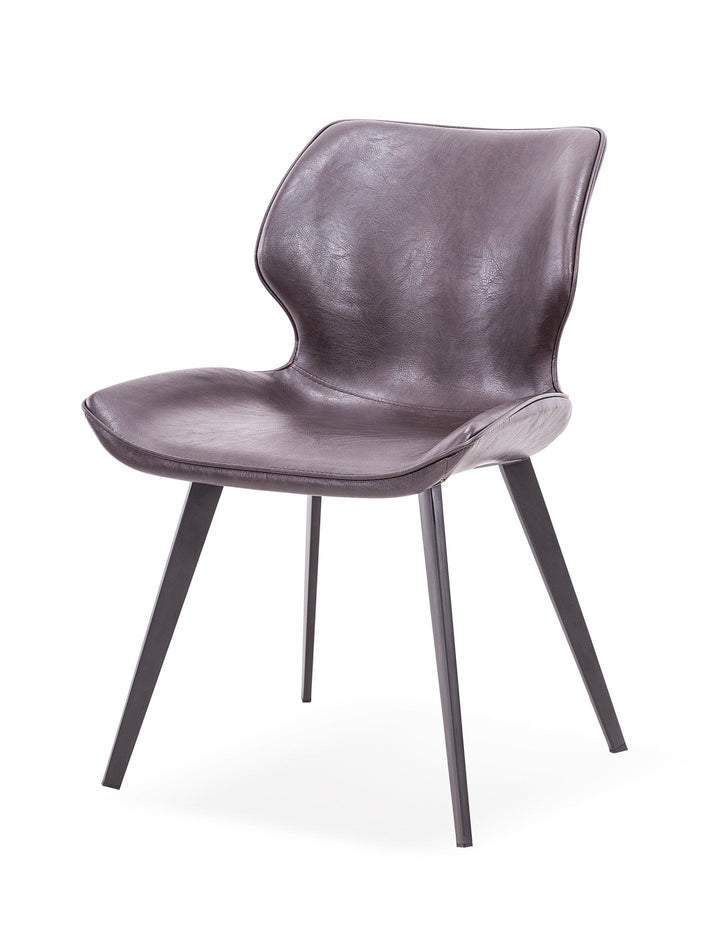 Modrest Moira Modern Dark Brown Eco Leather Dining Chair (Set of 2) - MONAVILLA