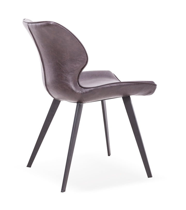 Modrest Moira Modern Dark Brown Eco Leather Dining Chair (Set of 2) - MONAVILLA