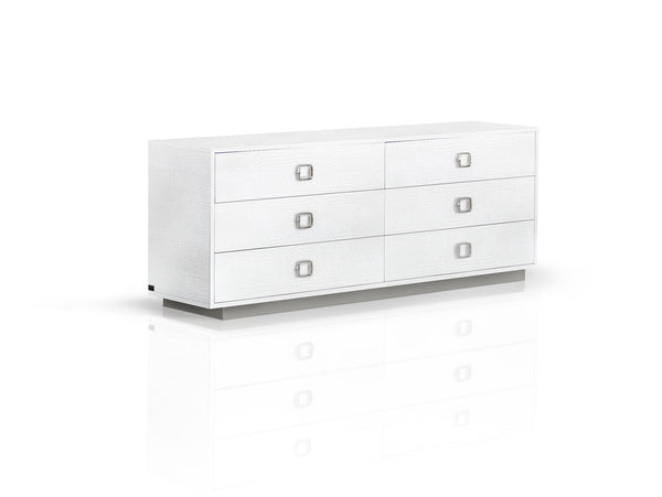 A&X Victoria Modern White Crocodile Dresser - MONAVILLA