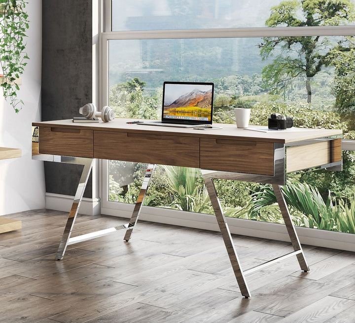 Modrest Dessart Modern Walnut Veneer Desk - MONAVILLA