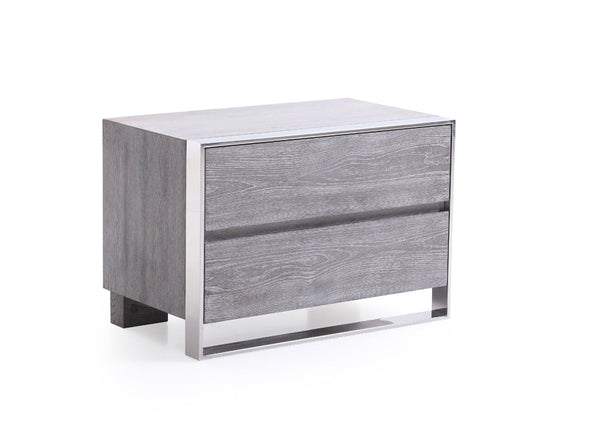 Modrest Arlene Modern Grey Elm Nightstand - MONAVILLA
