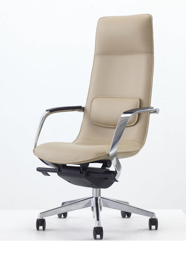 Modrest Nadella Modern Beige High Back Executive Office Chair - MONAVILLA