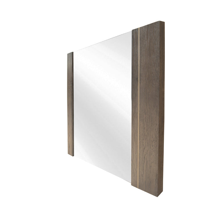 Modrest Novak Modern Dark Oak & Antique Brass Mirror - MONAVILLA