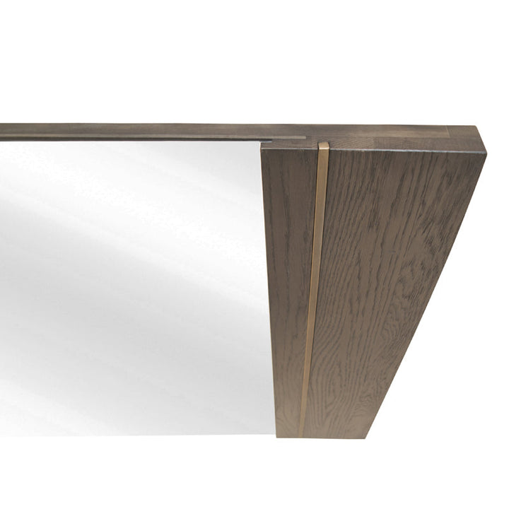 Modrest Novak Modern Dark Oak & Antique Brass Mirror - MONAVILLA