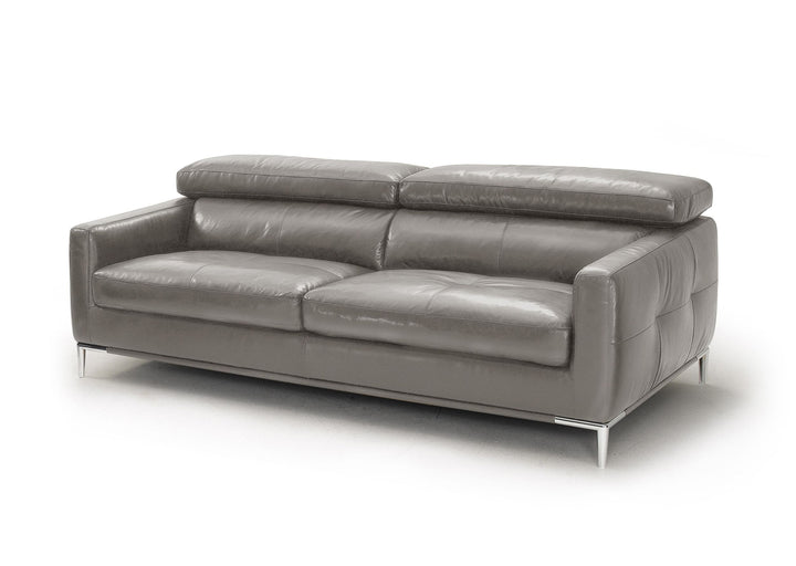 Divani Casa Natalia Modern Dark Grey Leather Sofa - MONAVILLA