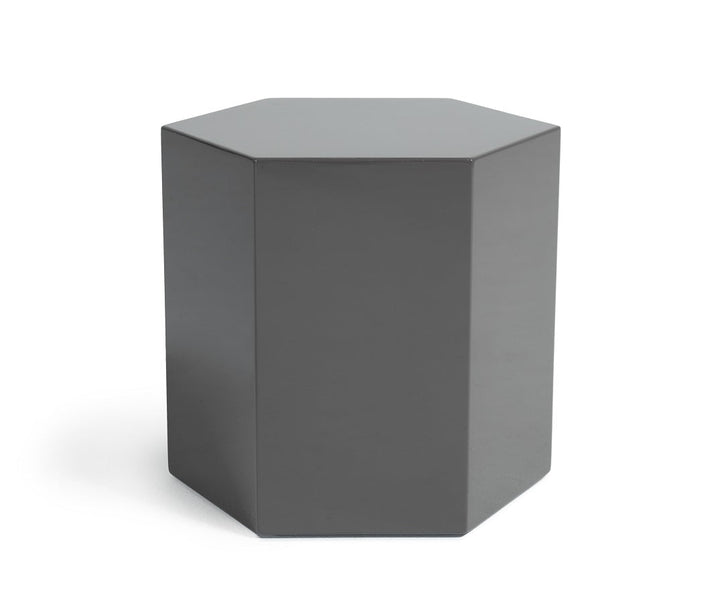 Modrest Newmont Modern Medium Light Grey High Gloss End Table - MONAVILLA