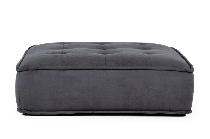 Divani Casa Nolden Waterproof Dark Grey Fabric Ottoman - MONAVILLA